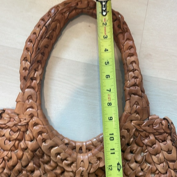 Vintage 70’s leather link boho large shoulder bag - Picture 9 of 13